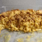 This is the macaroni and cheese after getting cold in the fridge.  We couldn't wait so we never took a picture of it hot and fresh.